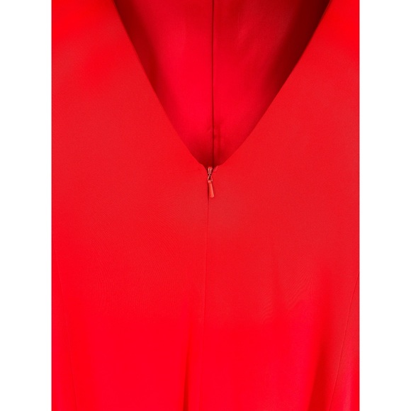 D’Ore Vintage Deep Red Cowl Neck Jewel Embellished Crepe Midi Cocktail Dress - Picture 5 of 9